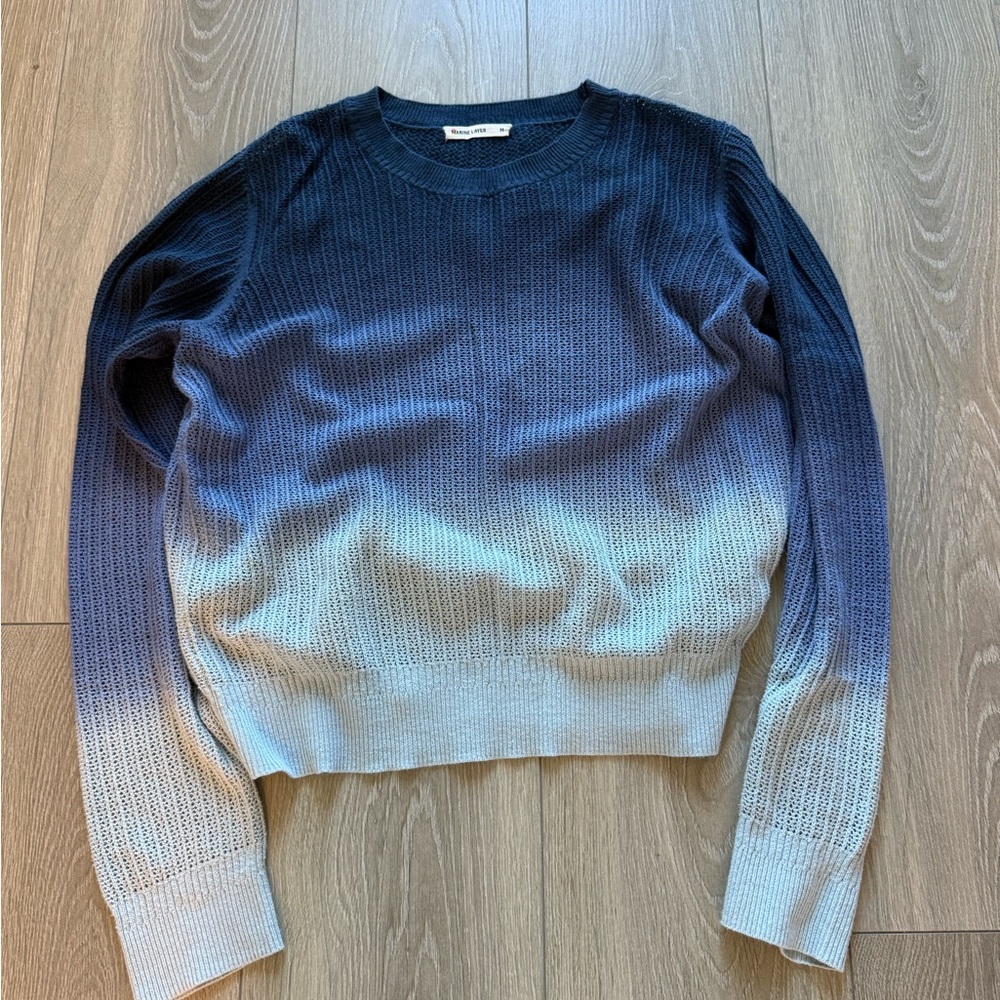 Marine Layer Jess Crewneck Sweater in Blue Ombre - Medium / Blue Ombre